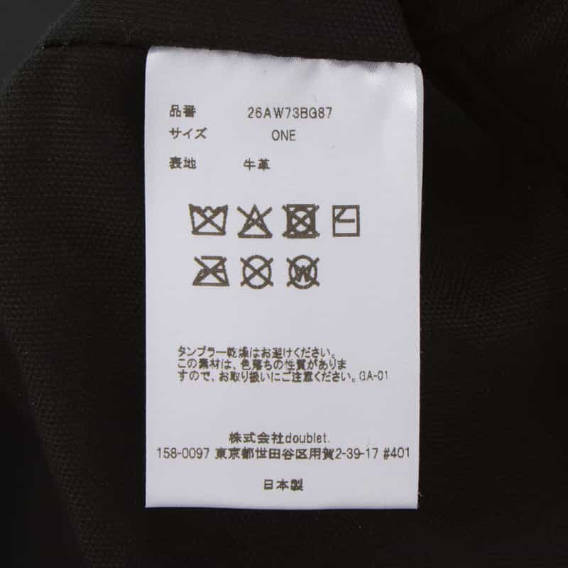 DOUBLET. DOUBLET.＜ダブレット＞ レザートートバッグ BLACK