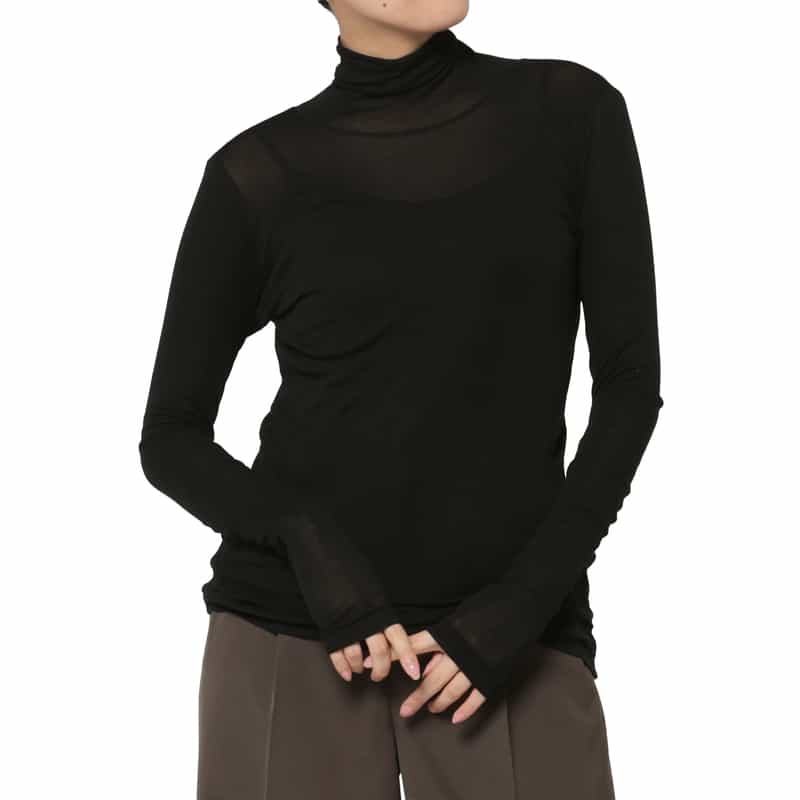 AURALEE AURALEE ＜オーラリー＞ ハイネック ロングスリーブカットソー BLACK