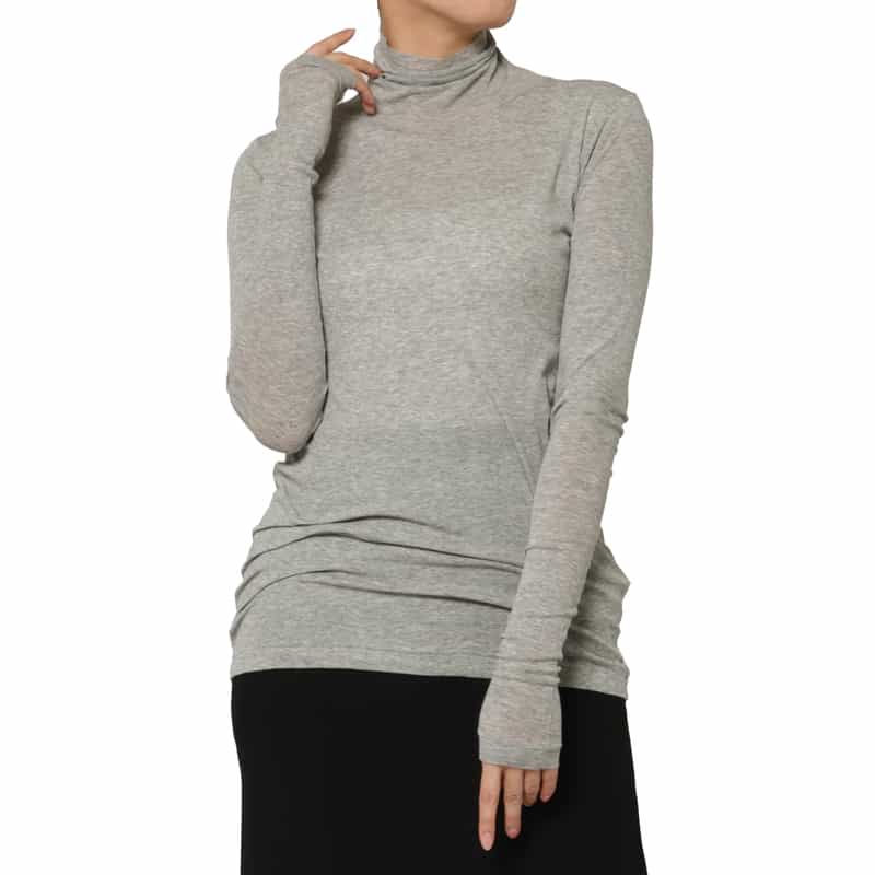 AURALEE AURALEE ＜オーラリー＞ ハイネック ロングスリーブカットソー GRAY