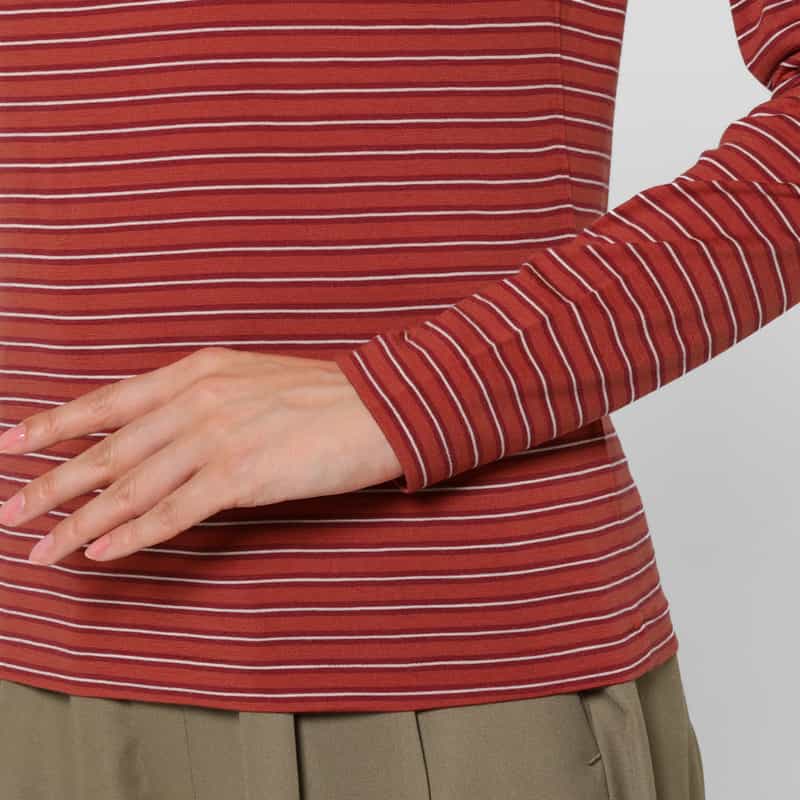 AURALEE AURALEE ＜オーラリー＞ ボーダー ロングスリーブカットソー RED