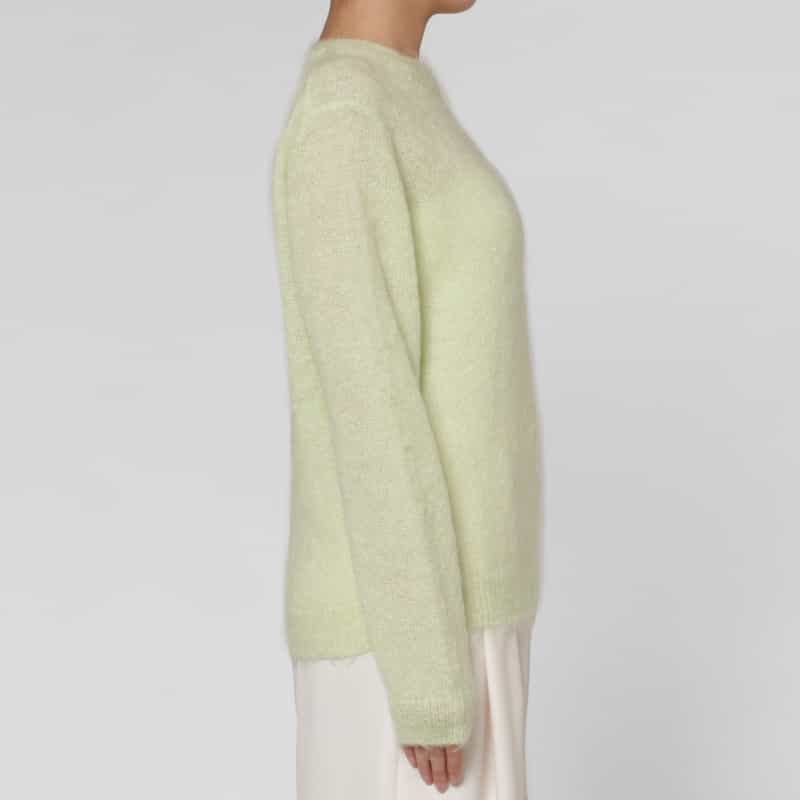AURALEE AURALEE ＜オーラリー＞ キッドモヘヤ混クルーネックニットプルオーバー GREEN