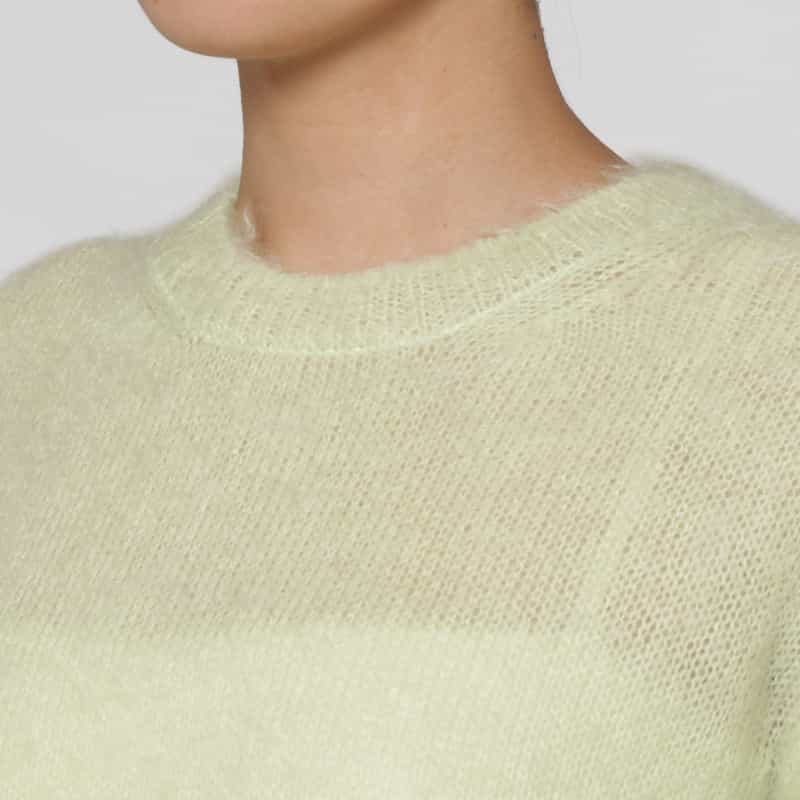 AURALEE AURALEE ＜オーラリー＞ キッドモヘヤ混クルーネックニットプルオーバー GREEN