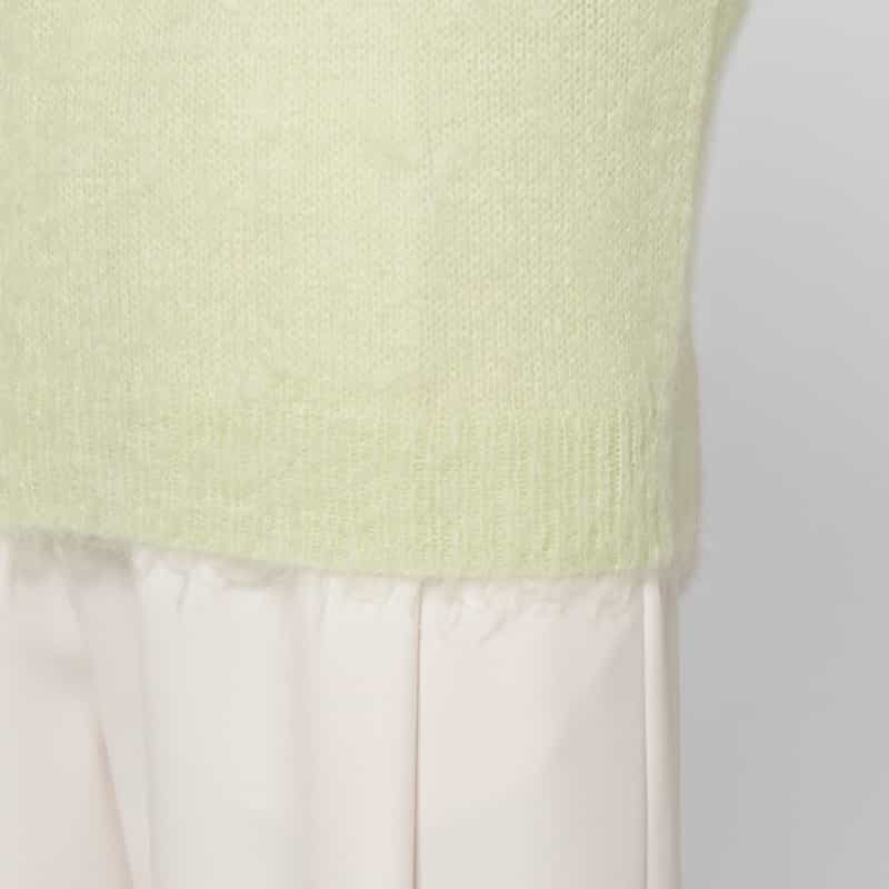 AURALEE AURALEE ＜オーラリー＞ キッドモヘヤ混クルーネックニットプルオーバー GREEN
