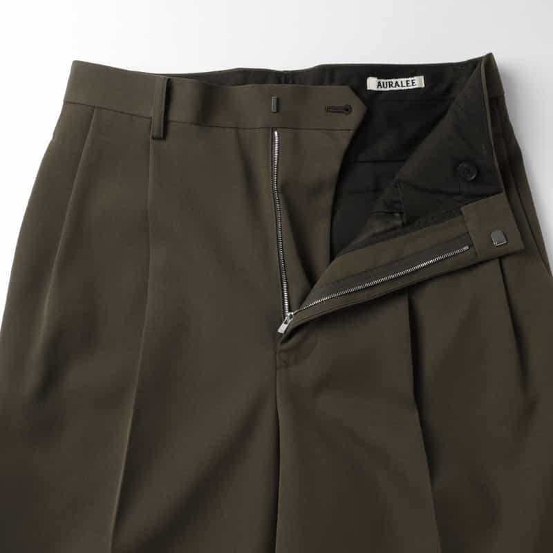 AURALEE AURALEE ＜オーラリー＞ ウールギャバジン ２タックパンツ DARK BROWN