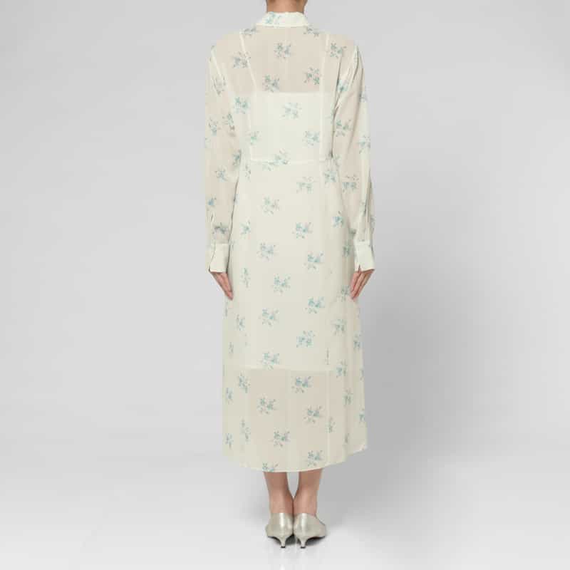 AURALEE AURALEE ＜オーラリー＞ シルクジョーゼット プリントシャツドレス IVORY