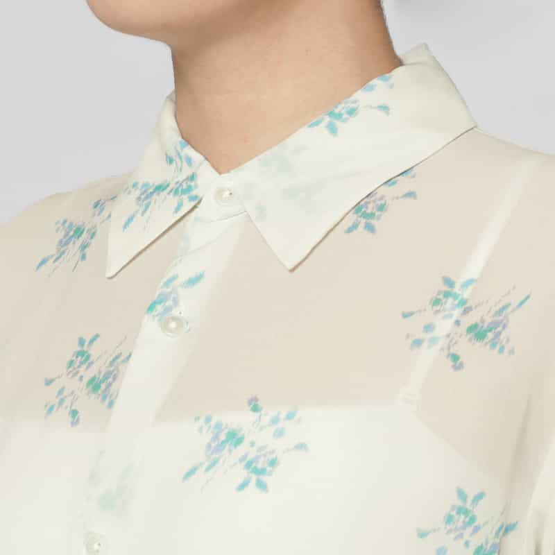 AURALEE AURALEE ＜オーラリー＞ シルクジョーゼット プリントシャツドレス IVORY