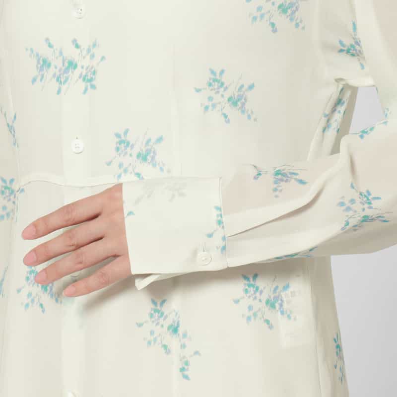 AURALEE AURALEE ＜オーラリー＞ シルクジョーゼット プリントシャツドレス IVORY