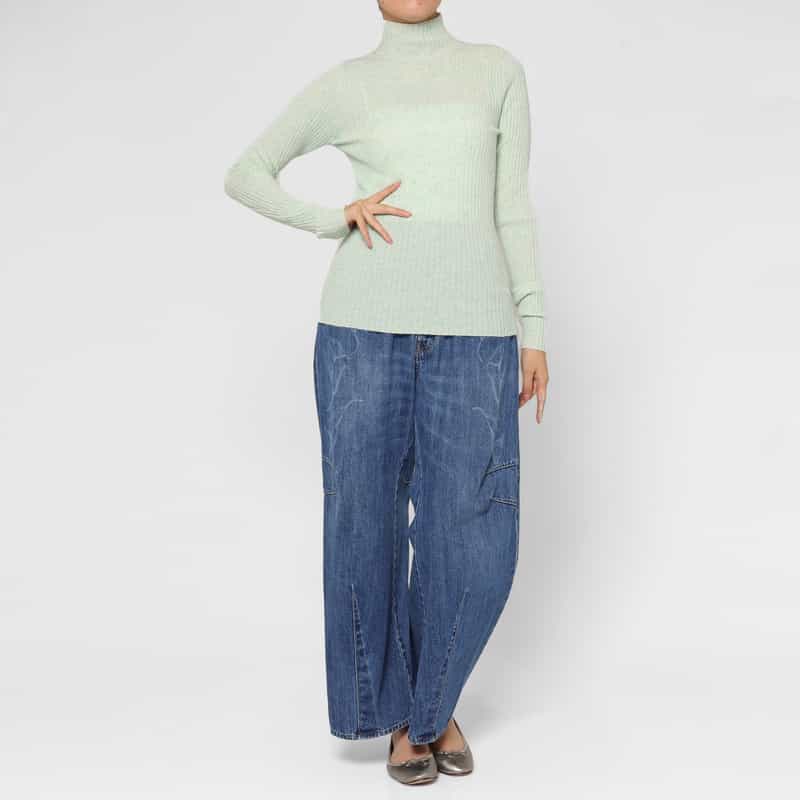 AURALEE AURALEE ＜オーラリー＞ カシミヤ素材ネップ ハイネックリブニットプルオーバー LIGHT GREEN