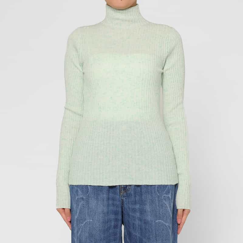 AURALEE AURALEE ＜オーラリー＞ カシミヤ素材ネップ ハイネックリブニットプルオーバー LIGHT GREEN