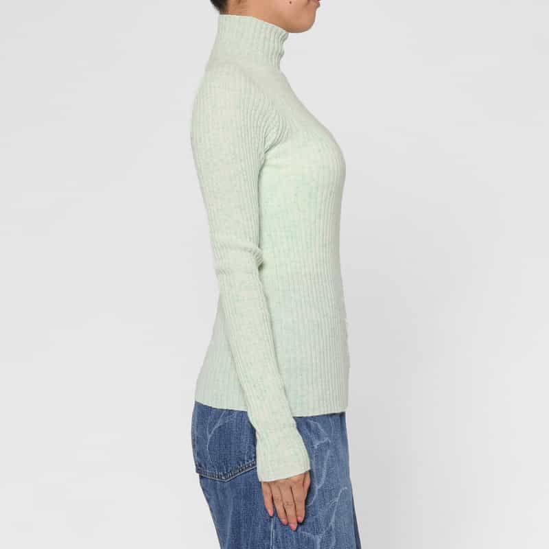 AURALEE AURALEE ＜オーラリー＞ カシミヤ素材ネップ ハイネックリブニットプルオーバー LIGHT GREEN