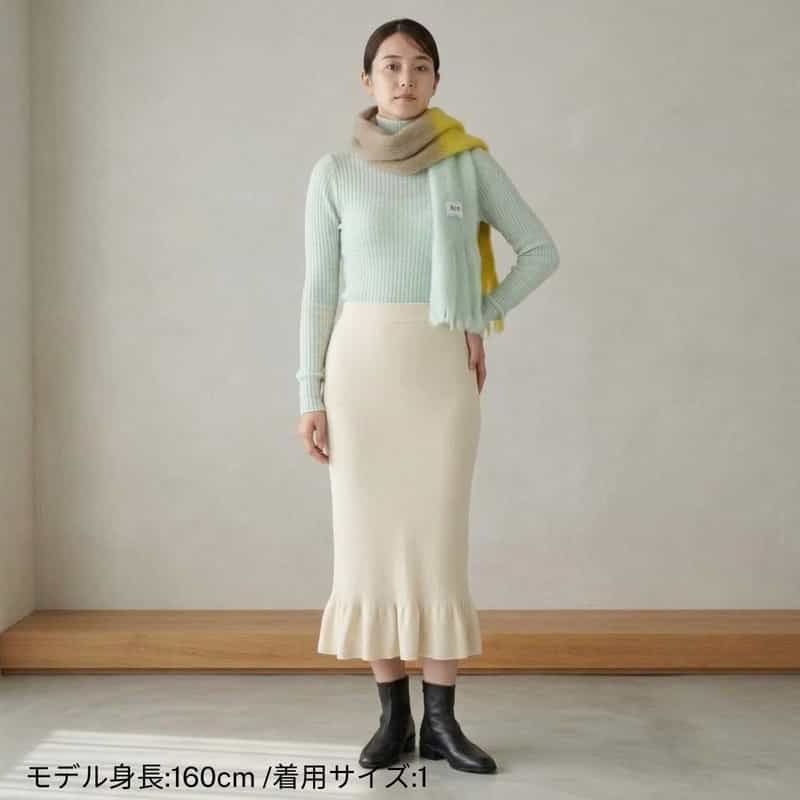 AURALEE AURALEE ＜オーラリー＞ カシミヤ素材ネップ ハイネックリブニットプルオーバー LIGHT GREEN