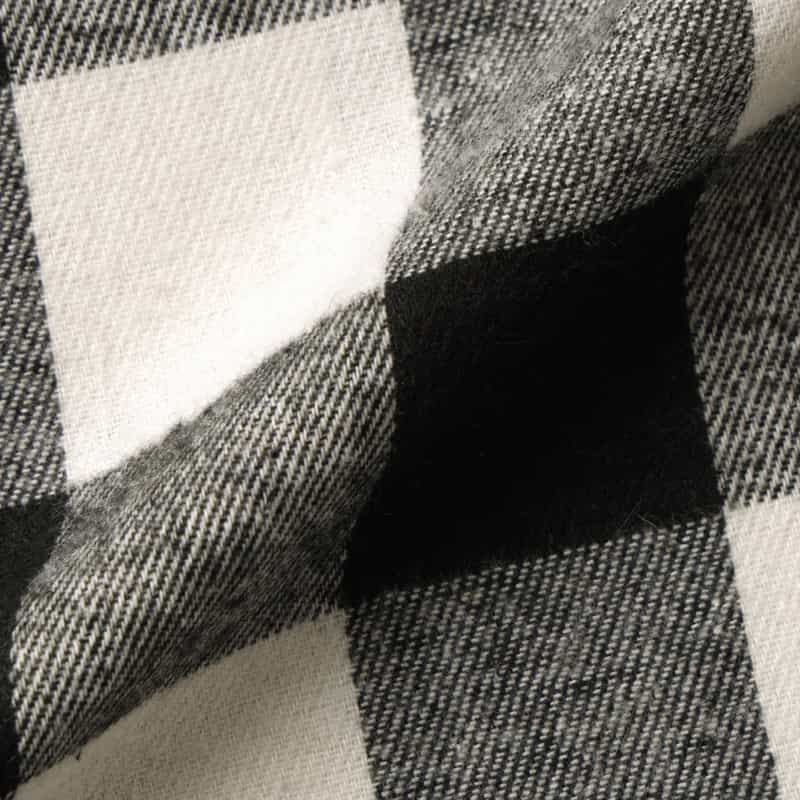 BARNEYS NEW YORK ウォッシャブル ドローコード付きブロックチェック柄シャツドレス WHITE