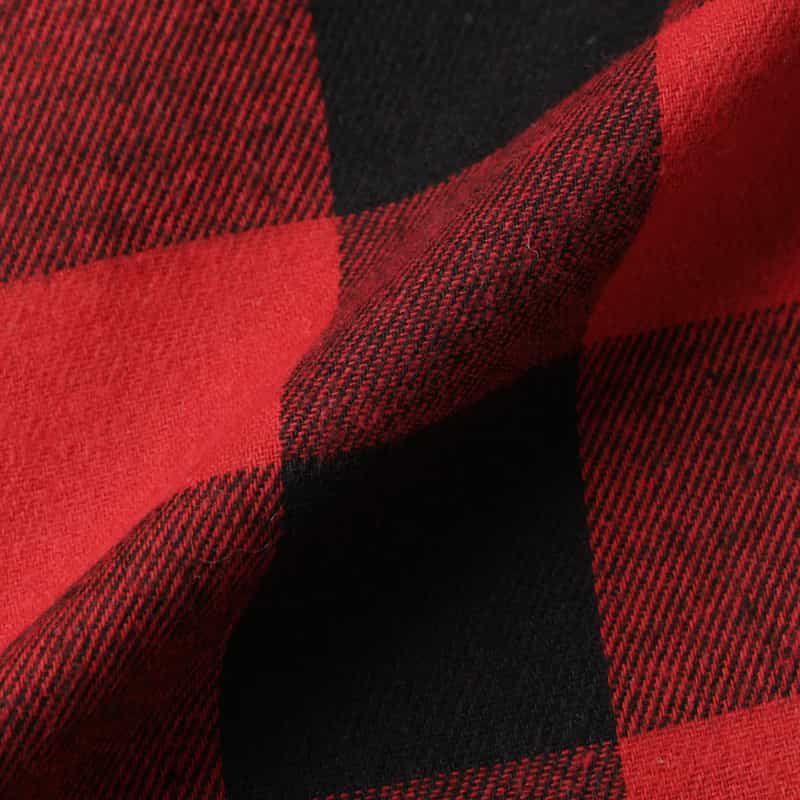BARNEYS NEW YORK ウォッシャブル ドローコード付きブロックチェック柄シャツドレス RED