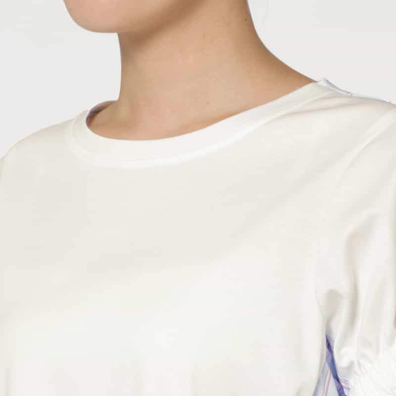BARNEYS NEW YORK ウォッシャブル 異素材コンビネーションカットソー WHITE