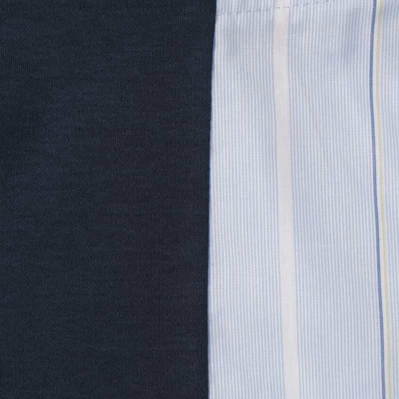 BARNEYS NEW YORK ウォッシャブル 異素材コンビネーションカットソー NAVY
