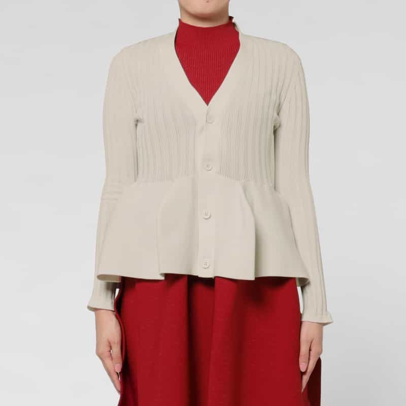 CFCL CFCL＜シーエフシーエル＞ フレアヘム ニットカーディガン “POTTERY“ BEIGE