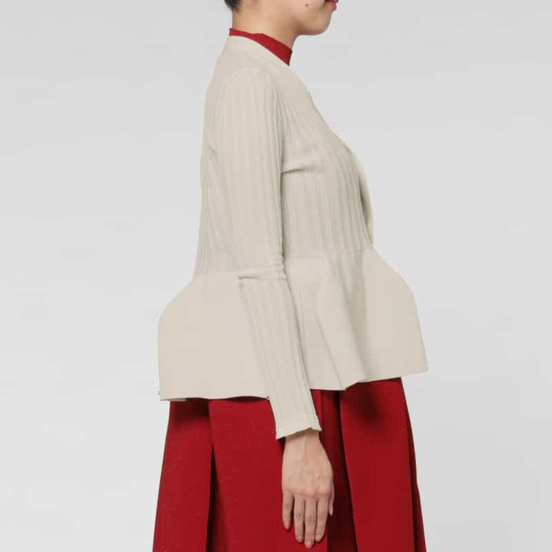 CFCL CFCL＜シーエフシーエル＞ フレアヘム ニットカーディガン “POTTERY“ BEIGE