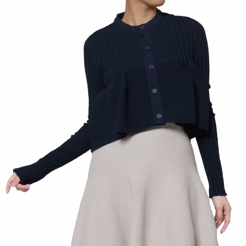 CFCL CFCL＜シーエフシーエル＞ バストフレア ニットカーディガン “POTTERY“ NAVY