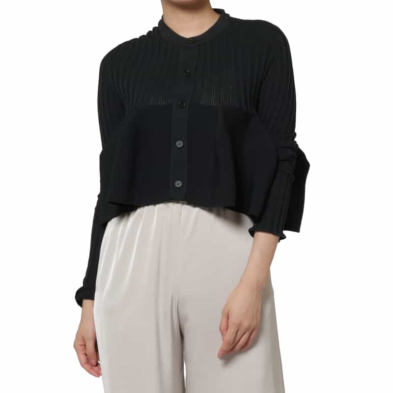 CFCL CFCL＜シーエフシーエル＞ バストフレア ニットカーディガン “POTTERY“ BLACK