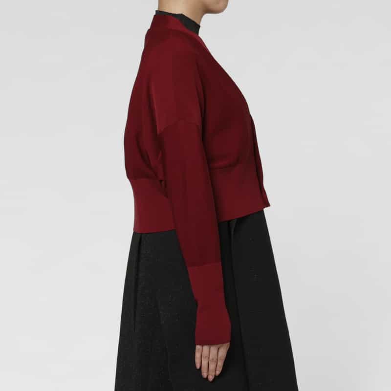 CFCL CFCL＜シーエフシーエル＞ バーニーズ　ニューヨーク限定 クロップド ニットカーディガン RED
