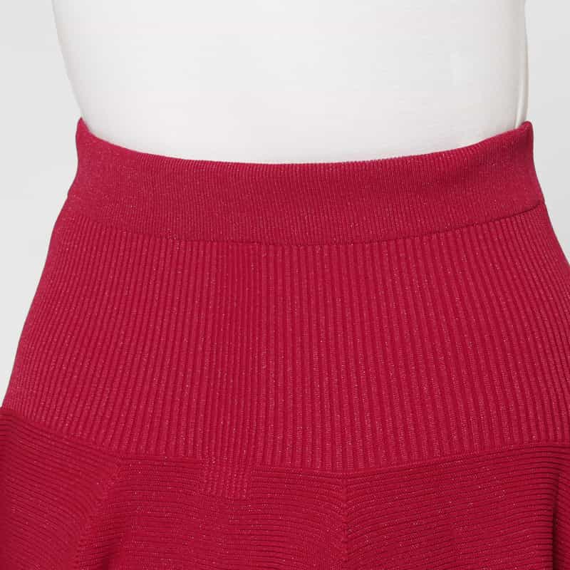 CFCL CFCL＜シーエフシーエル＞ アシンメトリーデザイン グリッターロングニットスカート “POTTERY“ RED