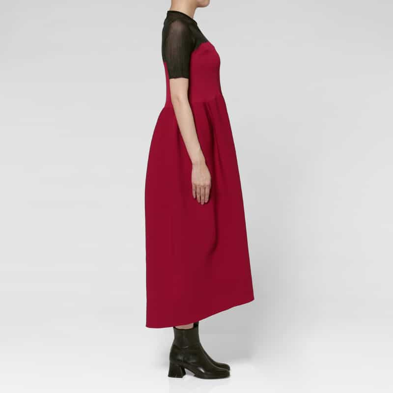 CFCL CFCL ＜シーエフシーエル＞ バーニーズ　ニューヨーク限定 ルーセントデコルテ ロングドレス “POTTERY“ RED