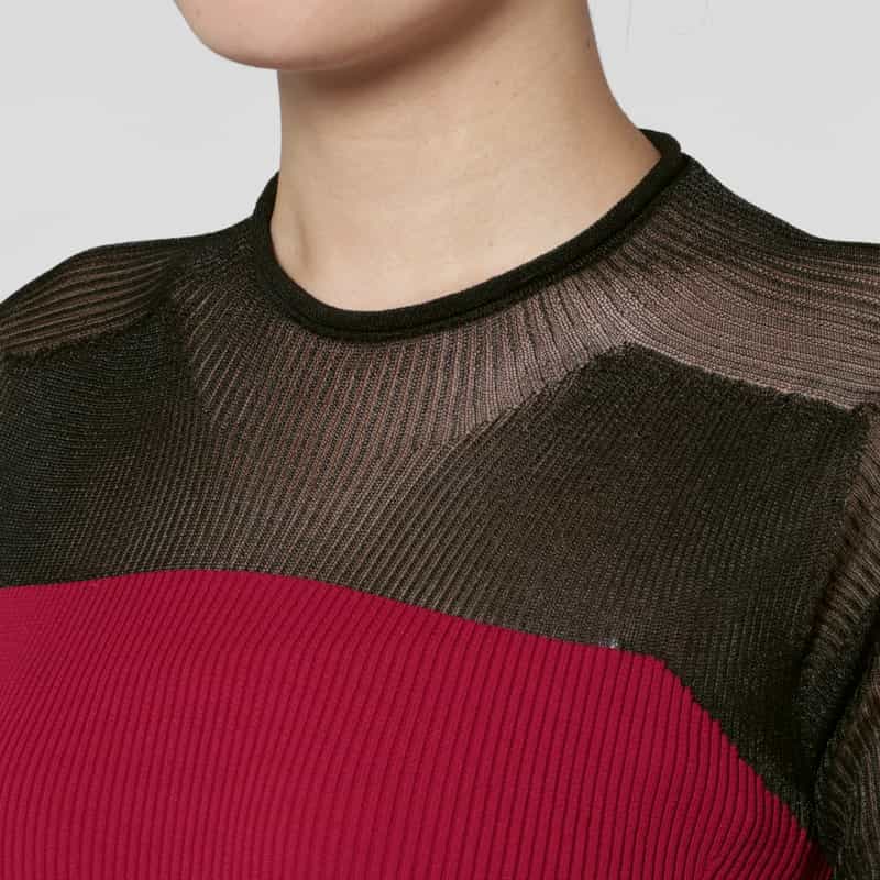 CFCL CFCL ＜シーエフシーエル＞ バーニーズ　ニューヨーク限定 ルーセントデコルテ ロングドレス “POTTERY“ RED