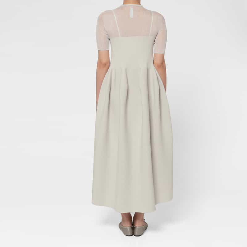 CFCL CFCL ＜シーエフシーエル＞ ルーセントデコルテ ロングドレス “POTTERY“ BEIGE