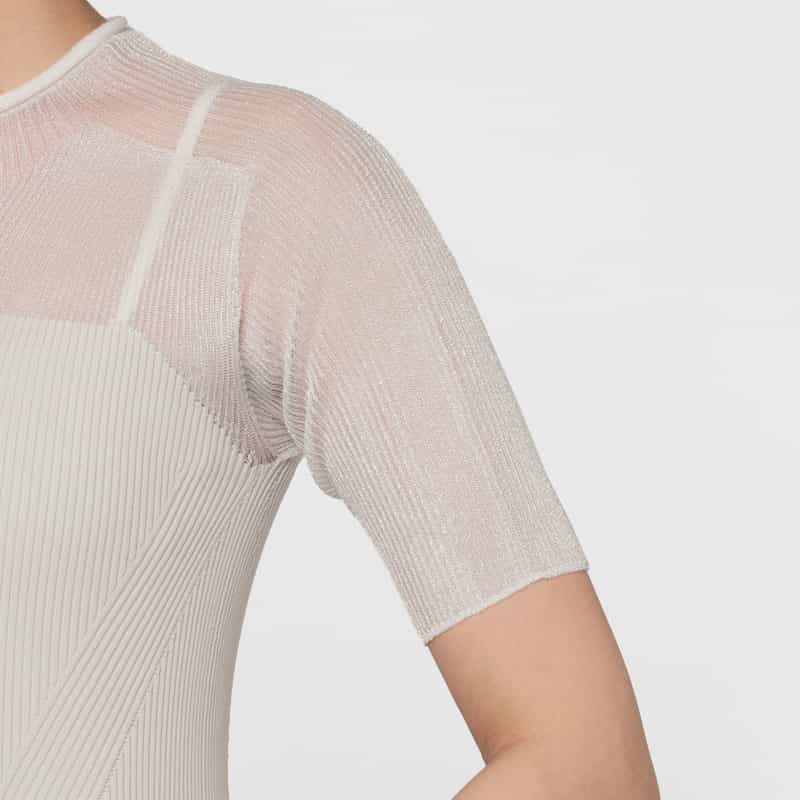 CFCL CFCL ＜シーエフシーエル＞ ルーセントデコルテ ロングドレス “POTTERY“ BEIGE