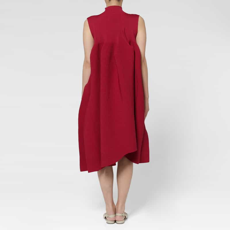 CFCL CFCL＜シーエフシーエル＞ アシンメトリーデザイン グリッターニットドレス “POTTERY“ RED