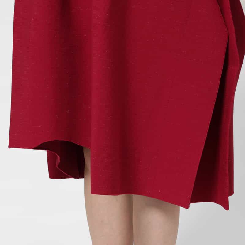 CFCL CFCL＜シーエフシーエル＞ アシンメトリーデザイン グリッターニットドレス “POTTERY“ RED