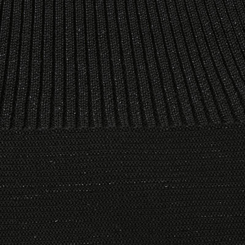 CFCL CFCL＜シーエフシーエル＞ アシンメトリーデザイン グリッターニットドレス “POTTERY“ BLACK