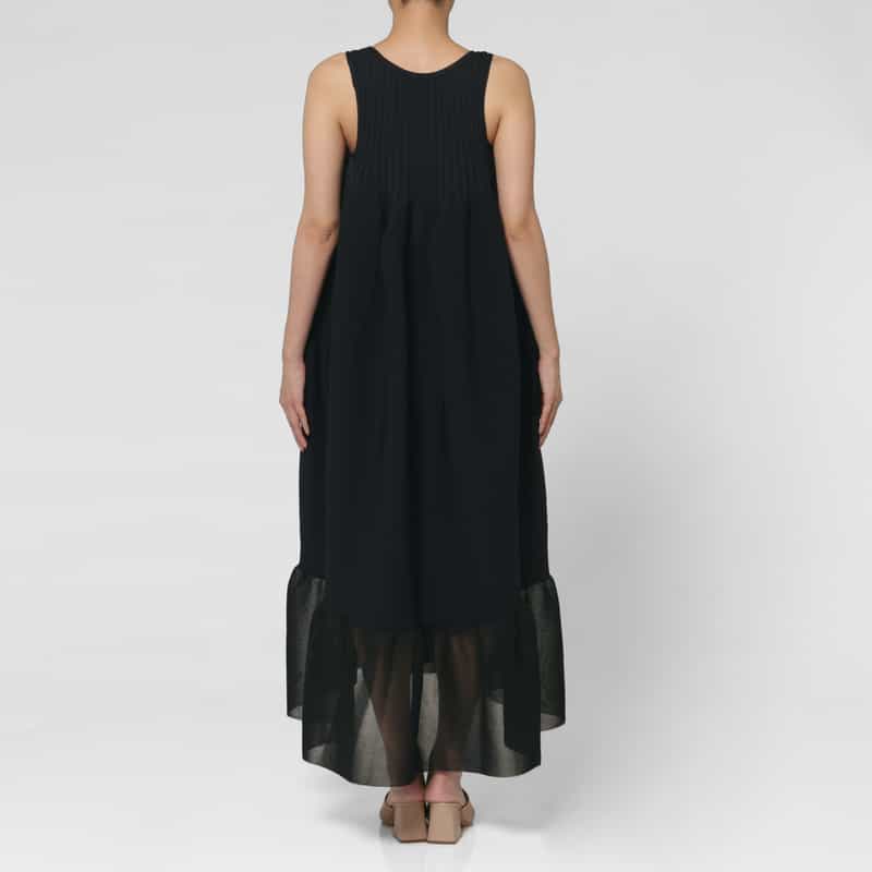 CFCL CFCL＜シーエフシーエル＞ バストフレア スリーブレス ロングドレス “POTTERY“ BLACK