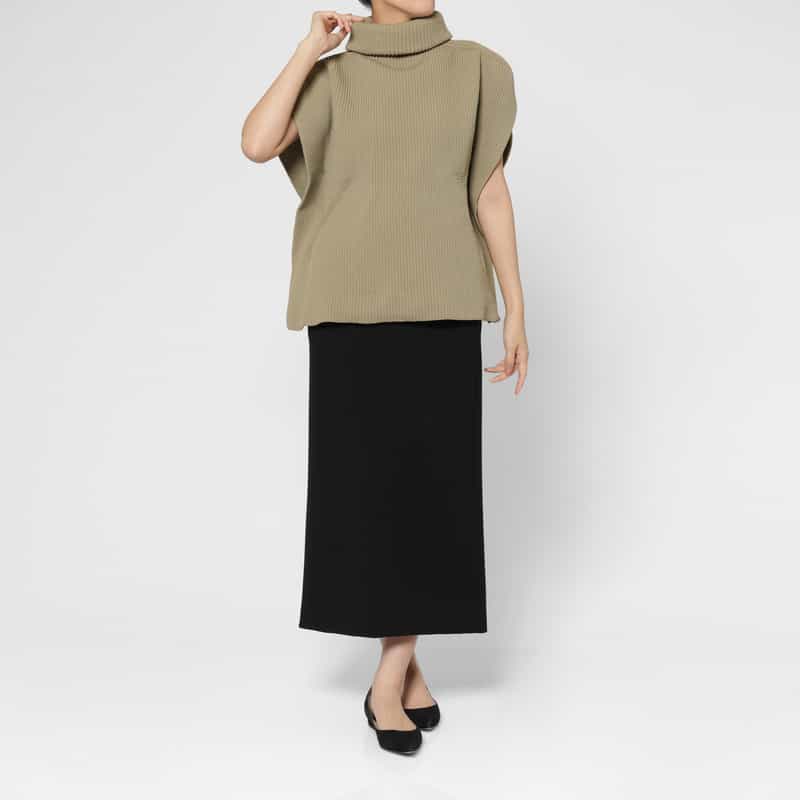 CFCL CFCL＜シーエフシーエル＞ ハイネック リブニットプルオーバー BEIGE