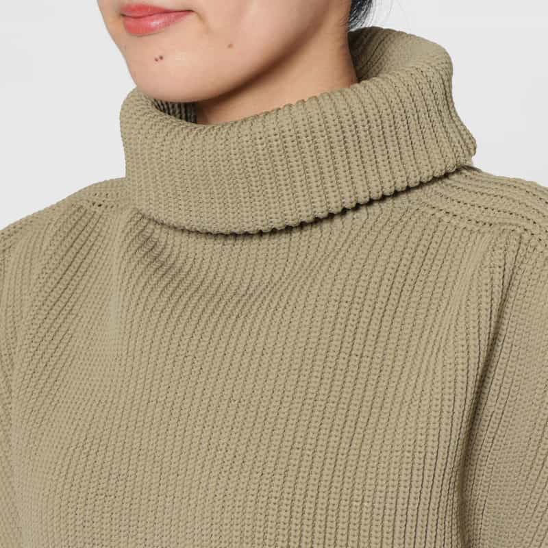 CFCL CFCL＜シーエフシーエル＞ ハイネック リブニットプルオーバー BEIGE