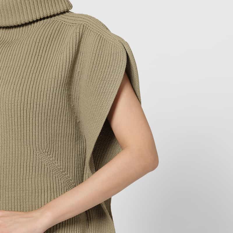 CFCL CFCL＜シーエフシーエル＞ ハイネック リブニットプルオーバー BEIGE
