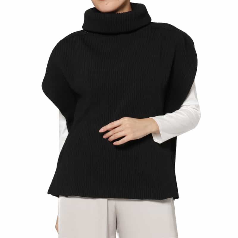 CFCL CFCL＜シーエフシーエル＞ ハイネック リブニットプルオーバー BLACK