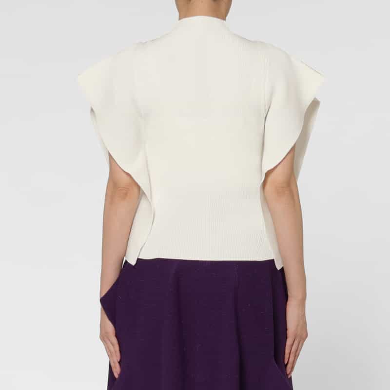 CFCL CFCL＜シーエフシーエル＞ ドレープスリーブ ニットプルオーバー “PORTRAIT“ WHITE