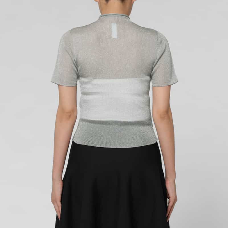 CFCL CFCL＜シーエフシーエル＞ ショートスリーブ シアーニットプルオーバー “PORTRAIT“ GRAY