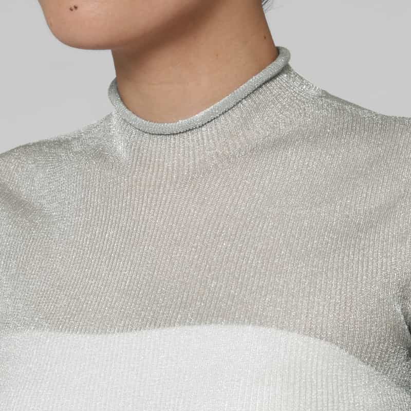 CFCL CFCL＜シーエフシーエル＞ ショートスリーブ シアーニットプルオーバー “PORTRAIT“ GRAY