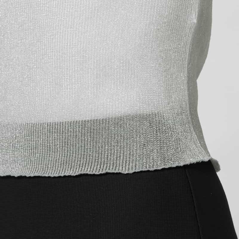 CFCL CFCL＜シーエフシーエル＞ ショートスリーブ シアーニットプルオーバー “PORTRAIT“ GRAY