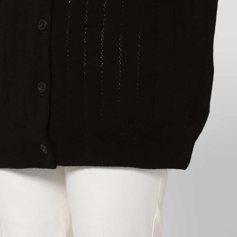 FETICO FETICO ＜フェティコ＞ レースパネル ニットカーディガン BLACK