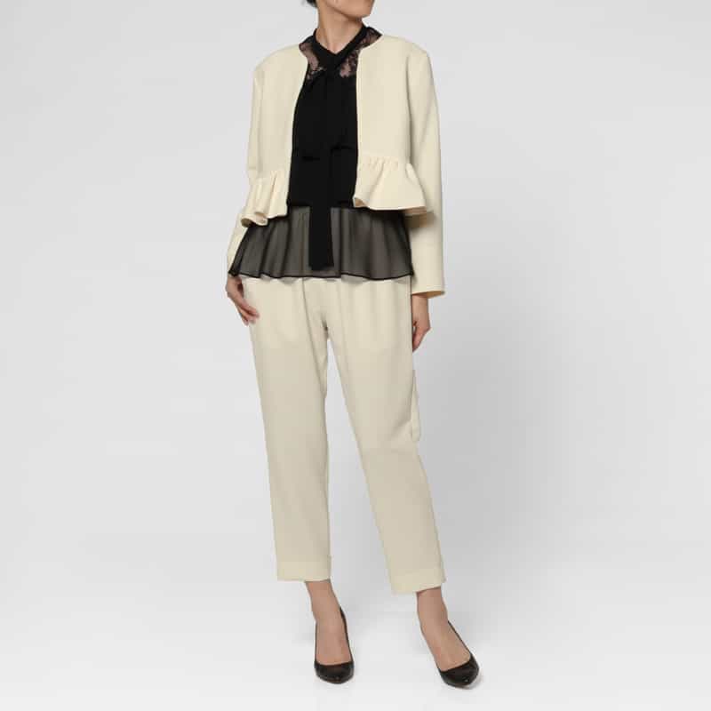 BARNEYS NEW YORK セットアップ フリルヘム ボレロジャケット OFF WHITE