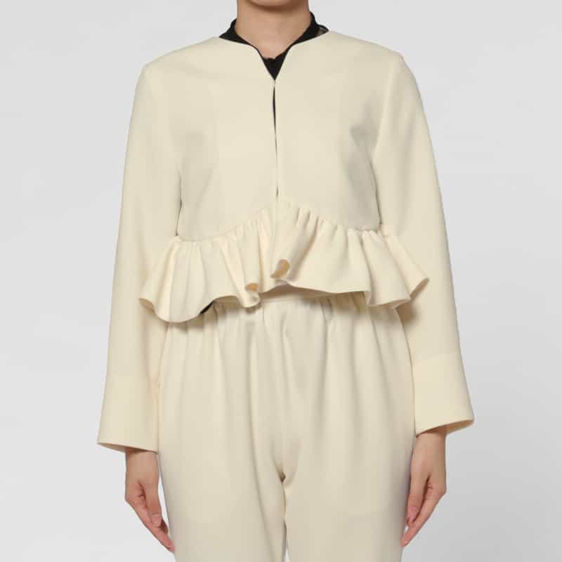 BARNEYS NEW YORK セットアップ フリルヘム ボレロジャケット OFF WHITE