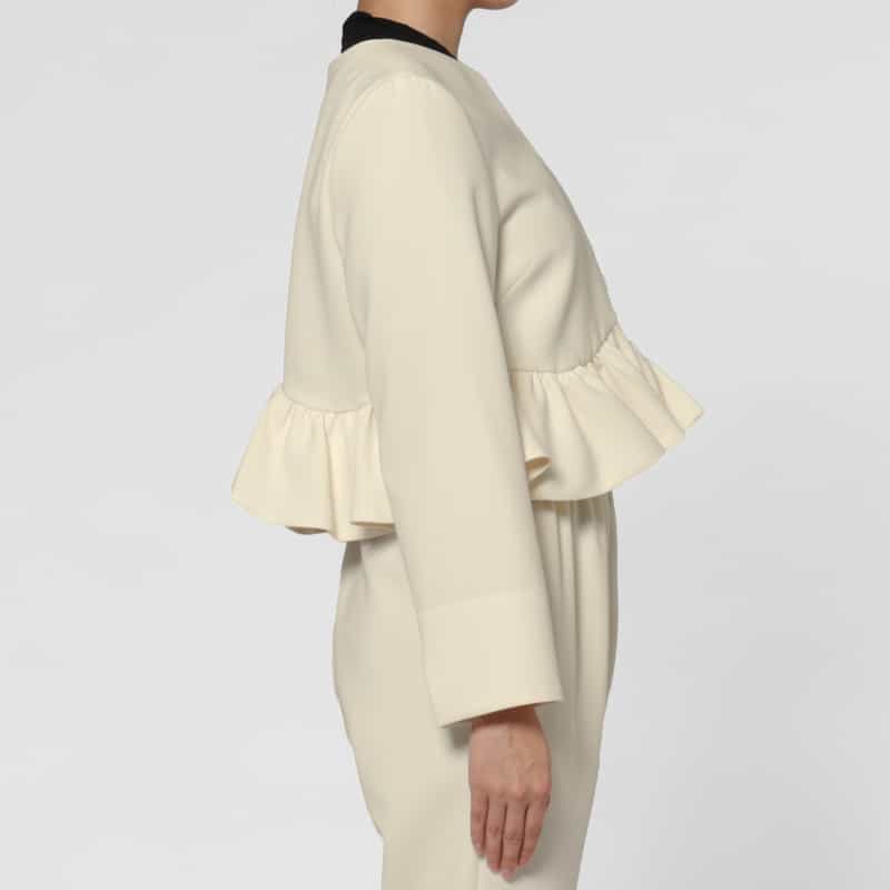BARNEYS NEW YORK セットアップ フリルヘム ボレロジャケット OFF WHITE