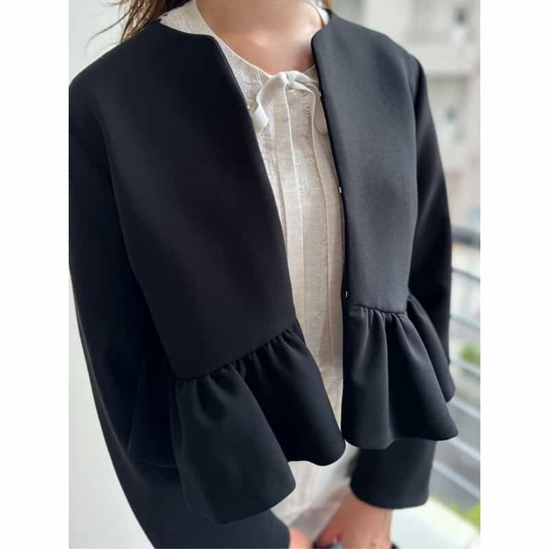 BARNEYS NEW YORK セットアップ フリルヘム ボレロジャケット BLACK