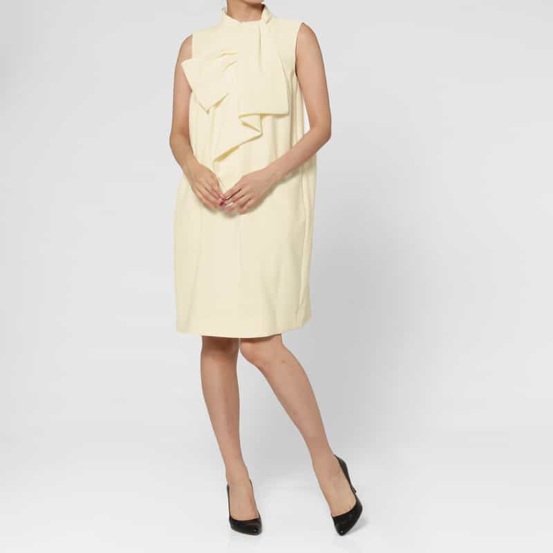 BARNEYS NEW YORK セットアップ ビッグボウ ノースリーブドレス OFF WHITE