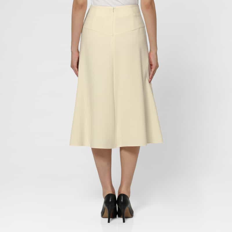 BARNEYS NEW YORK セットアップ ドレープ×ギャザーデザイン フレアスカート OFF WHITE
