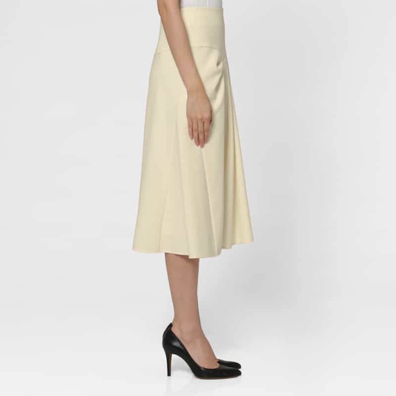 BARNEYS NEW YORK セットアップ ドレープ×ギャザーデザイン フレアスカート OFF WHITE