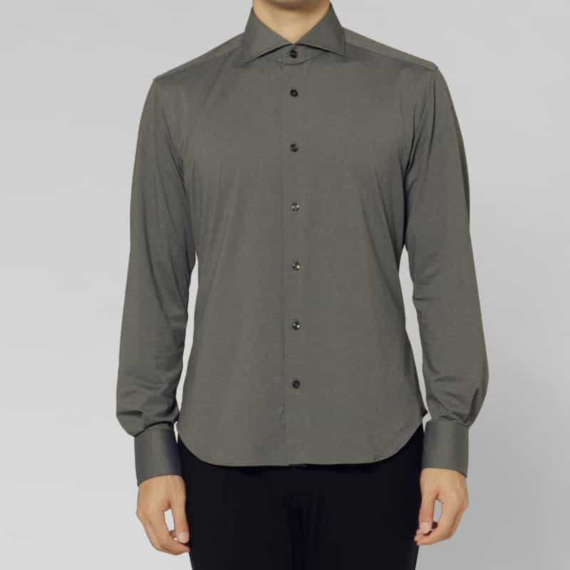 XACUS XACUS＜ザッカス＞ ストレッチ素材カジュアルシャツ BLACK